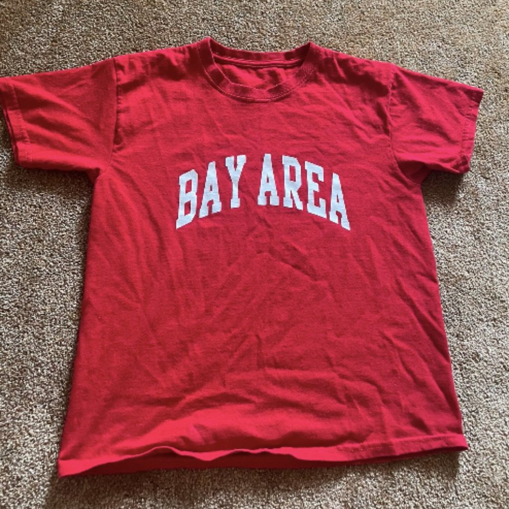 Brandy Melville Red Jamie Bay Area Crewneck O/S